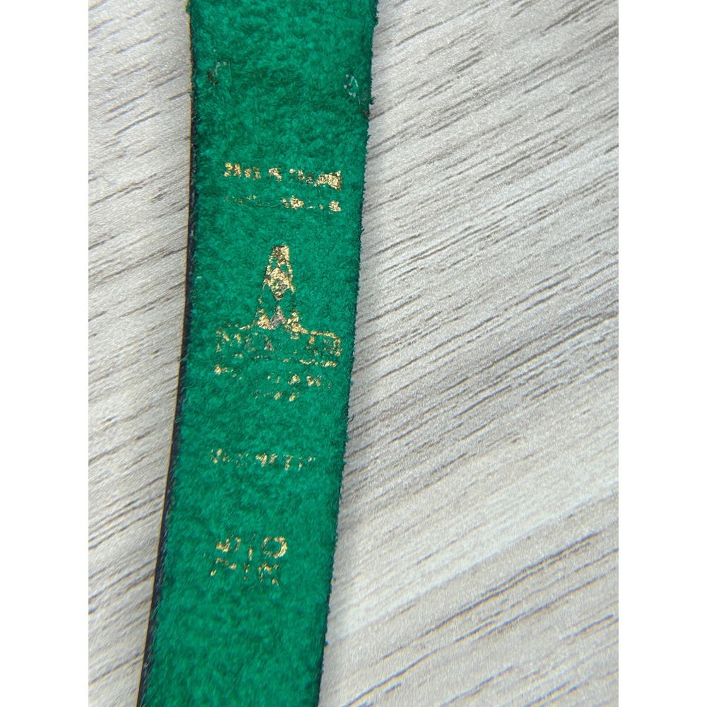 Green Leather Belt Braided Size S Boho Vintage - Picture 3 of 9